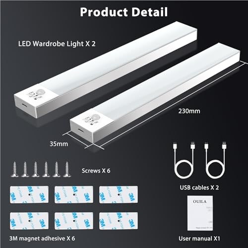 Luce Armadio LED con Sensore Movimento Ricaricabile - immagine 7