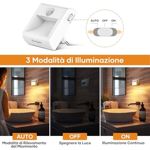 Luce Notturna LED con Sensori Movimento - immagine 1