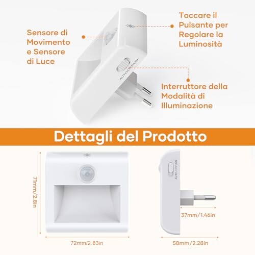 Luce Notturna LED con Sensori Movimento - immagine 6
