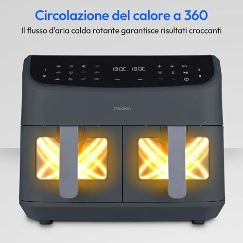 Medion P20 XXL Friggitrice ad Aria Doppio Cestello - immagine 2
