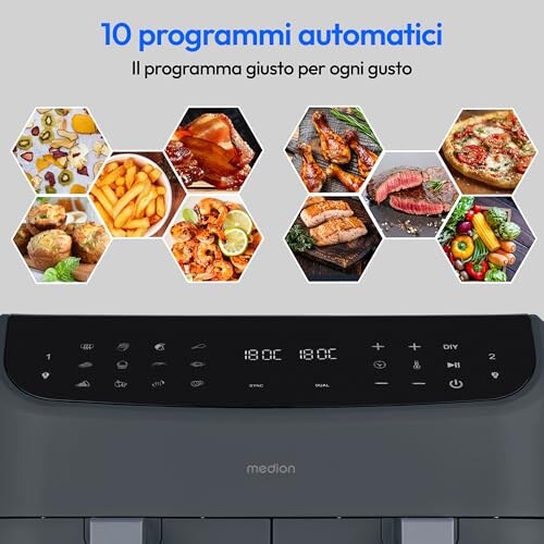 Medion P20 XXL Friggitrice ad Aria Doppio Cestello - immagine 6