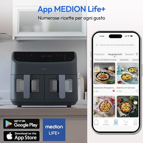 Medion P20 XXL Friggitrice ad Aria Doppio Cestello - immagine 9