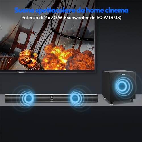 MEDION Soundbar Bluetooth 2.1 con Subwoofer - immagine 1
