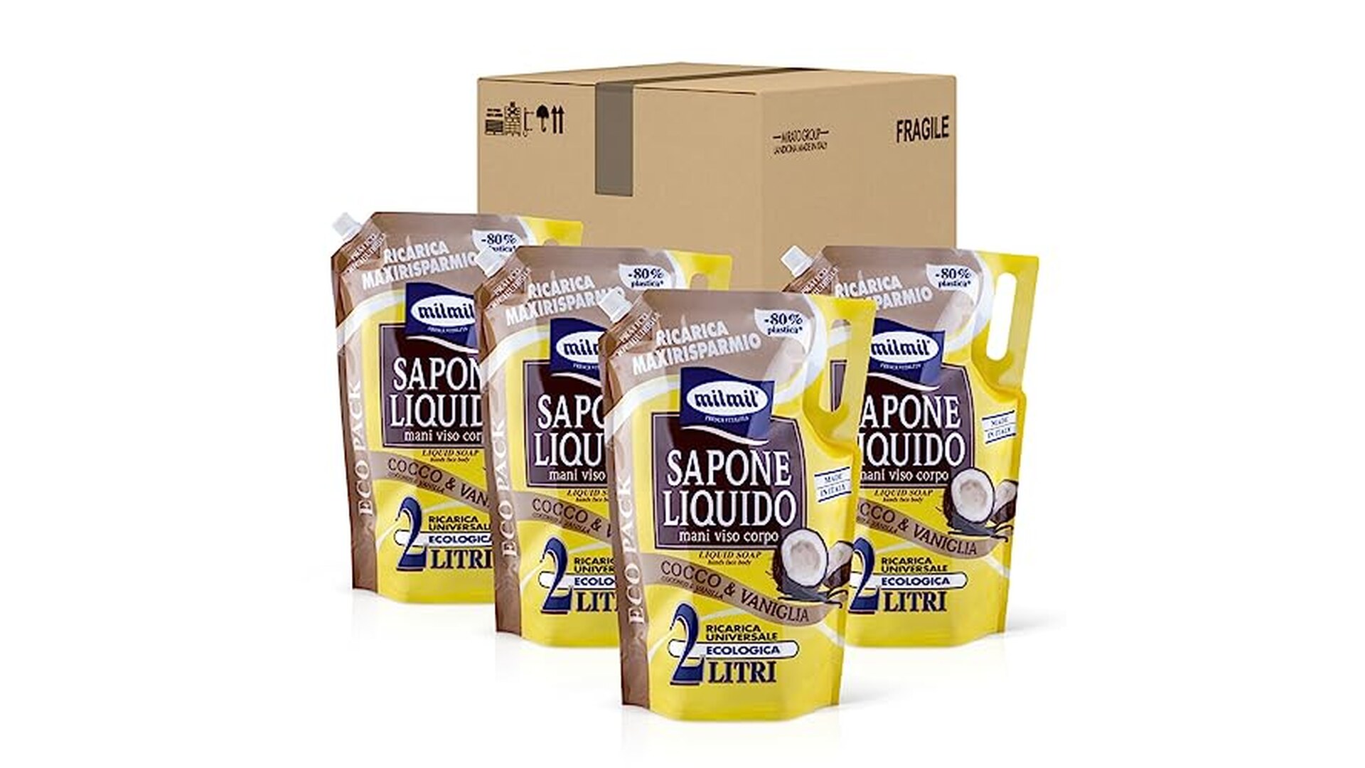 Milmil Sapone Liquido Cocco & Vaniglia Ricarica