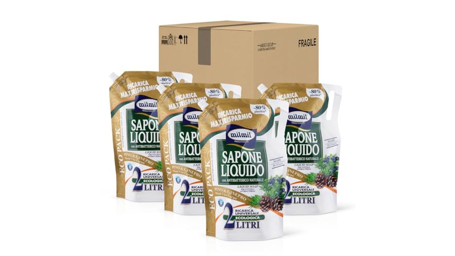 Milmil Sapone Liquido Pino & Ginepro Ricarica