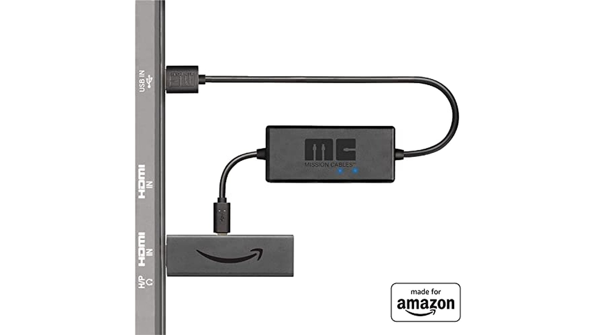 Mission Cables Cavo Alimentazione USB per Fire TV