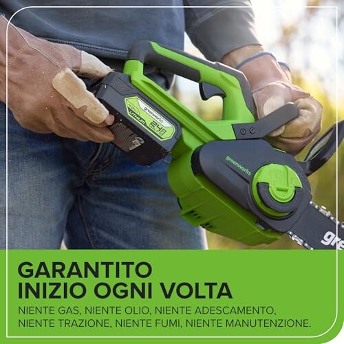 Motosega a Batteria Greenworks 12" Auto-Lubrificante - immagine 4