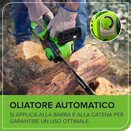 Motosega a Batteria Greenworks 12" Auto-Lubrificante - immagine 5