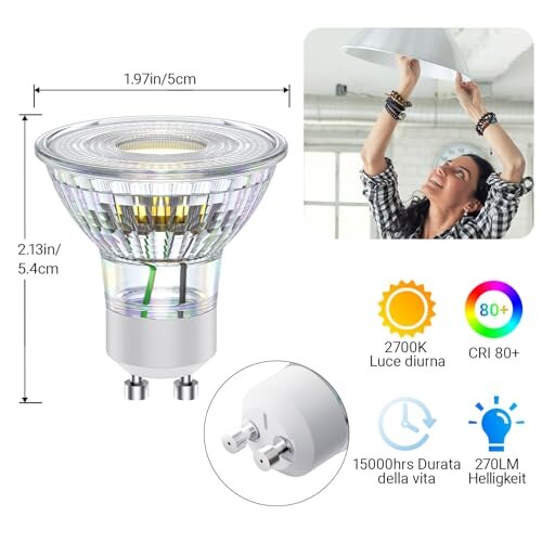 Novapollo Lampadine LED GU10 2.4W Luce Calda - immagine 3