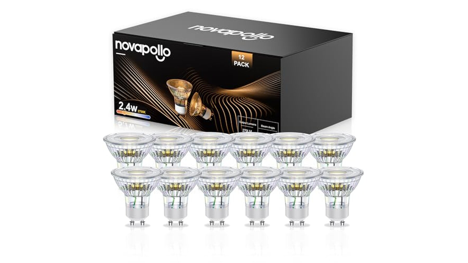 Novapollo Lampadine LED GU10 2.4W Luce Calda