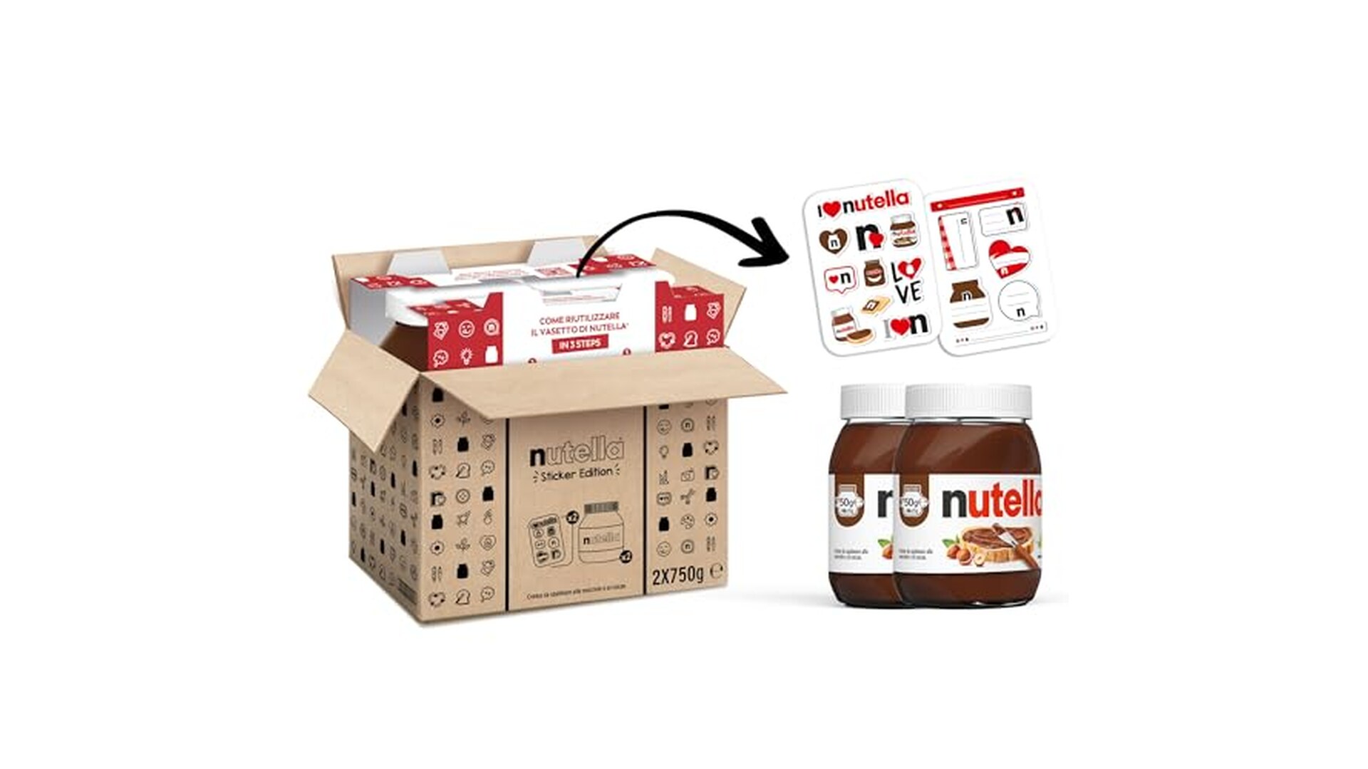 Nutella Bi-Pack 750g con Sticker