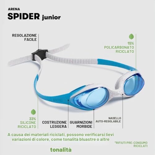 Occhialini Nuoto Arena Spider Junior per Bambini - immagine 2