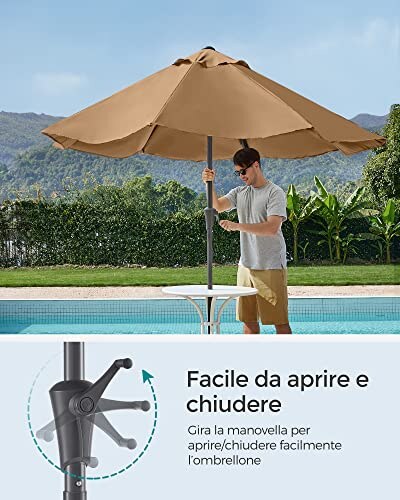 Ombrellone da Giardino SONGMICS con UPF 50+ - immagine 2