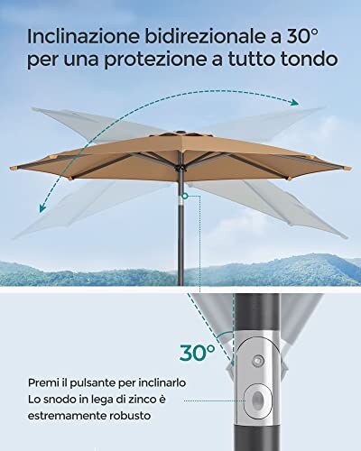 Ombrellone da Giardino SONGMICS con UPF 50+ - immagine 3