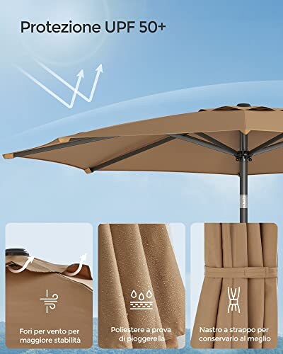 Ombrellone da Giardino SONGMICS con UPF 50+ - immagine 4