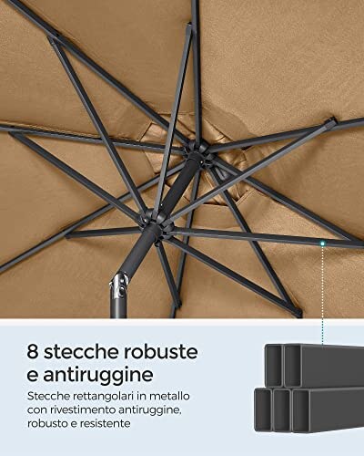 Ombrellone da Giardino SONGMICS con UPF 50+ - immagine 5