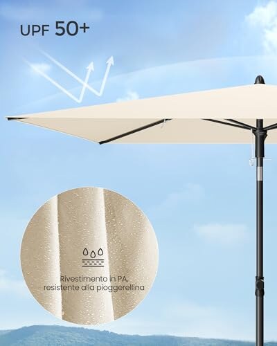 Ombrellone da Patio SONGMICS 190x120cm UPF 50+ - immagine 3