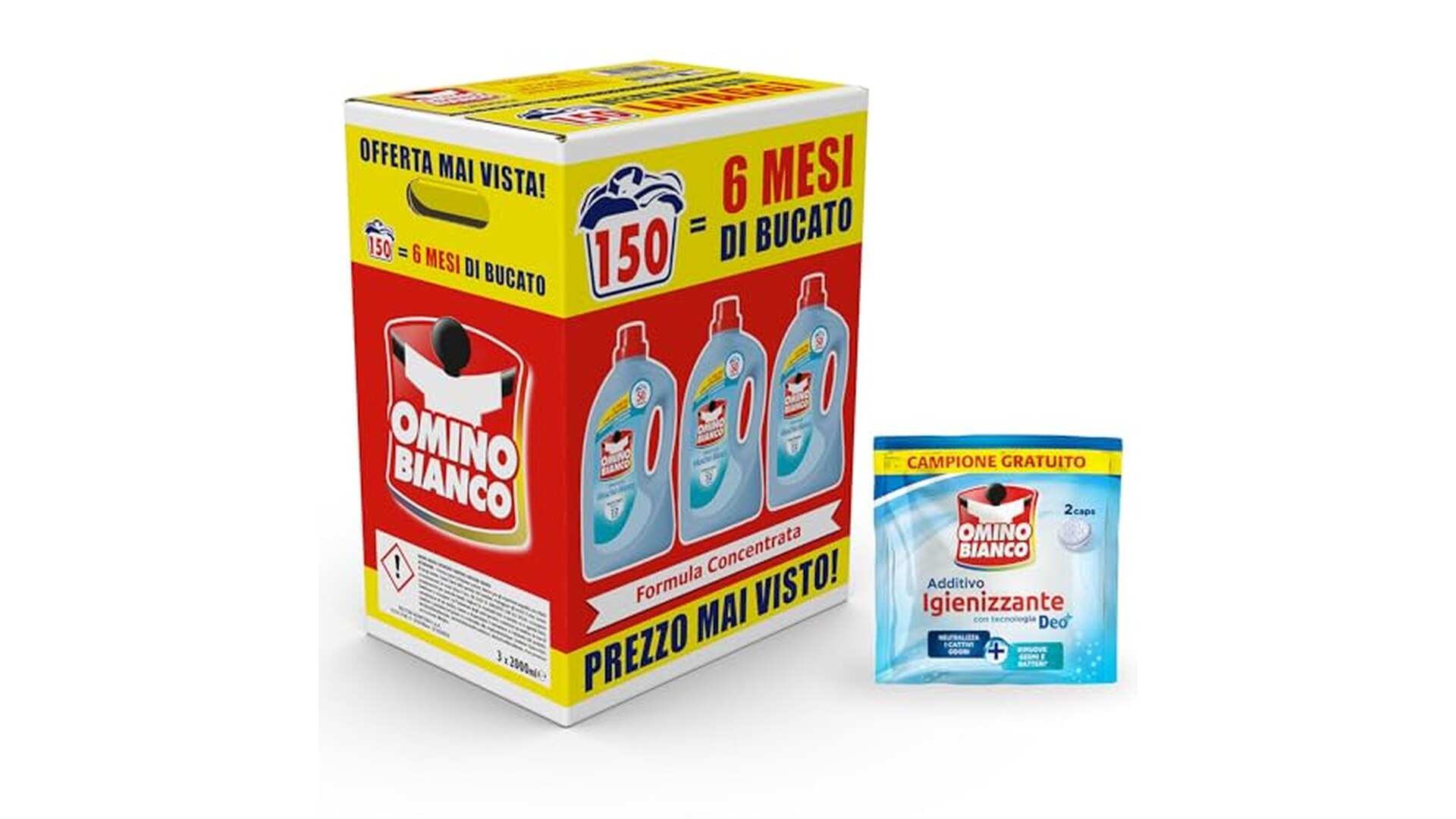Omino Bianco Detersivo Lavatrice 3x2000ML