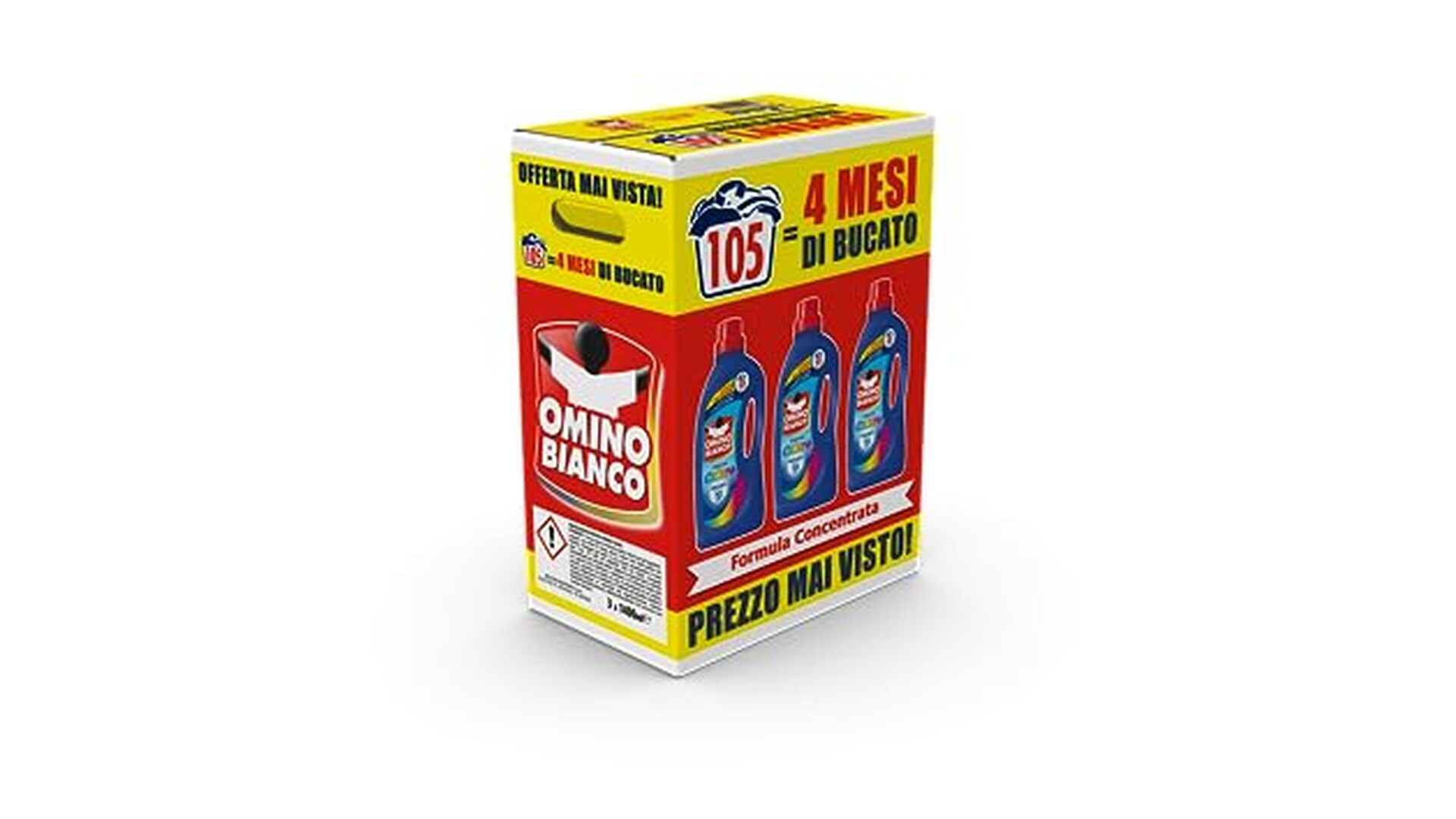 Omino Bianco Detersivo Liquido Color+ 3x1400ml