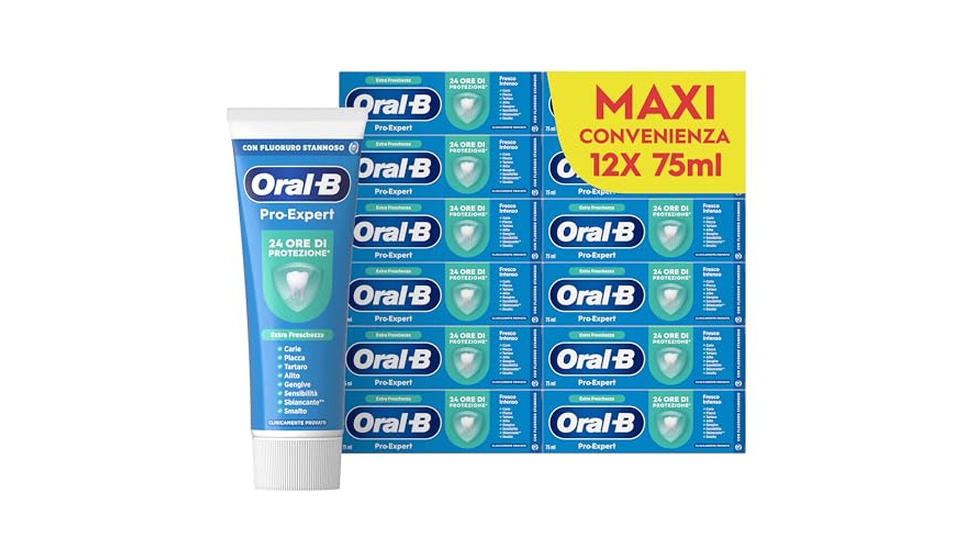 Oral-B Dentifricio Pro-Expert Fresco Intenso 12x75ml