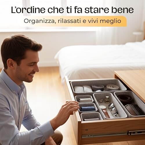 Organizer per Cassetti in Feltro Set 8 Pezzi - immagine 6