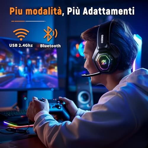 Ozeino Cuffie Gaming Wireless con Microfono - immagine 4
