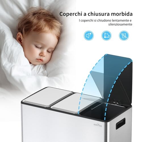 Pattumiera Differenziata 3 Scomparti mVm 45L - immagine 2