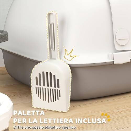PawHut Lettiera Chiusa per Gatti Bianco e Grigio - immagine 5