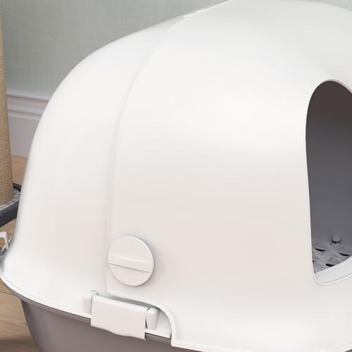 PawHut Lettiera Chiusa per Gatti Bianco e Grigio - immagine 7