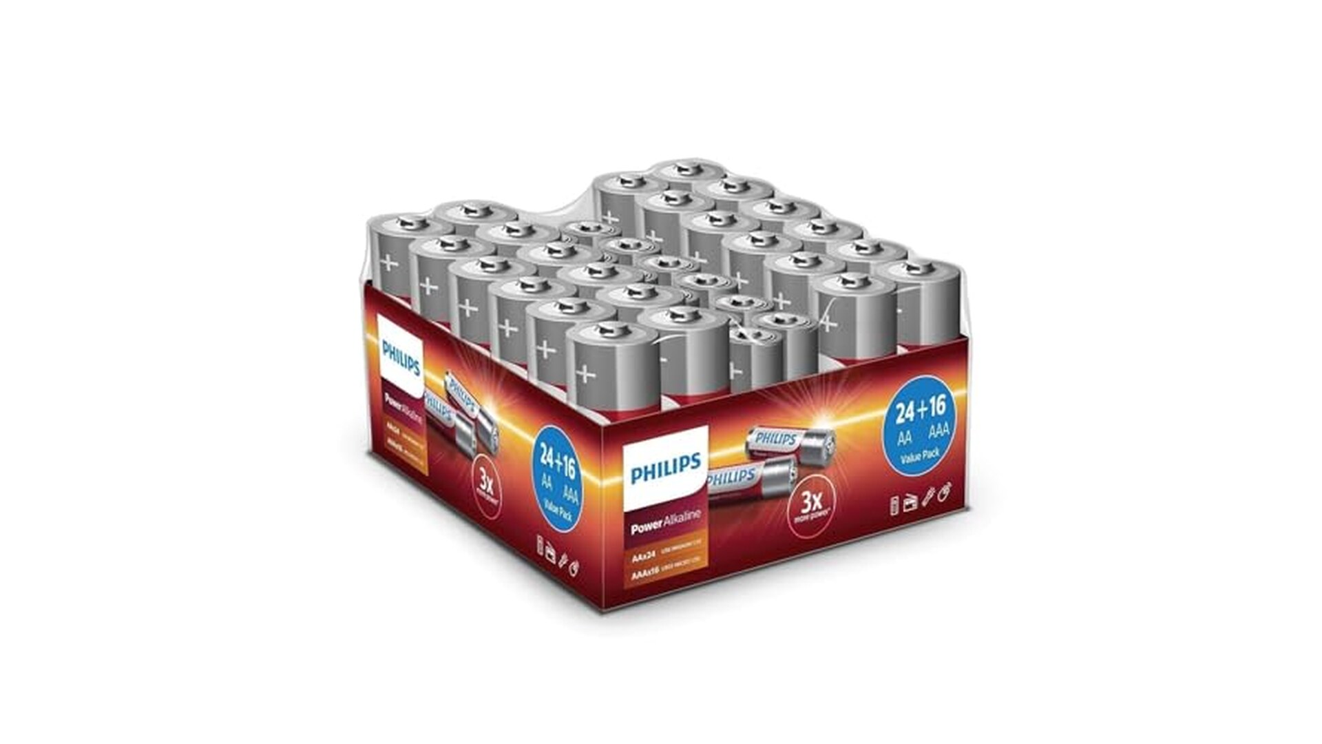 Philips Confezione 40 Batterie AA e AAA