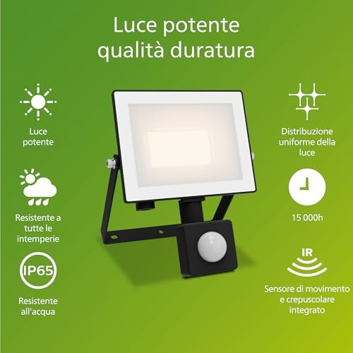 Philips Lois Proiettore Esterni 20W con Sensore - immagine 1