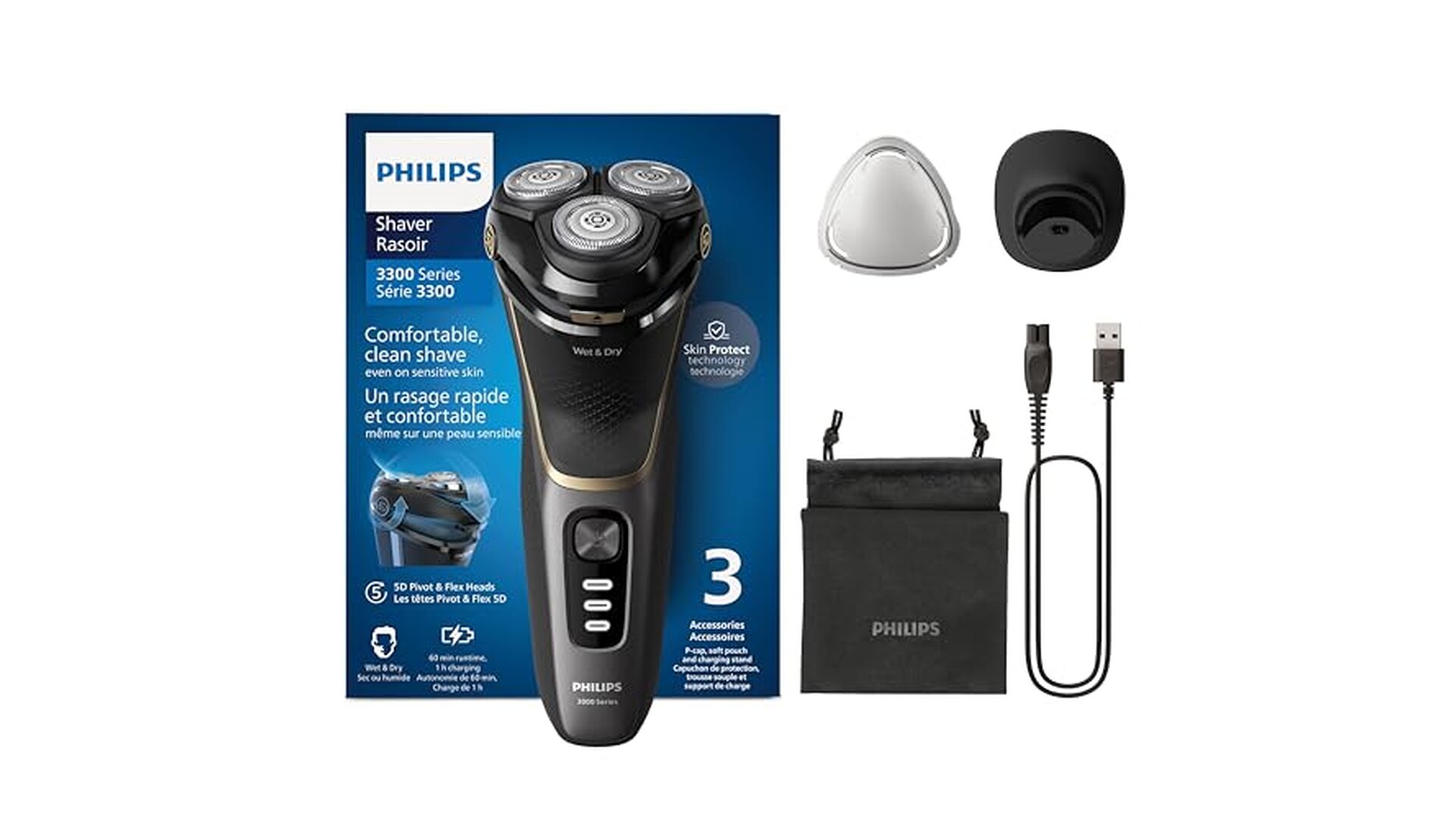 Philips Rasoio Elettrico Serie 3000 Wet&Dry