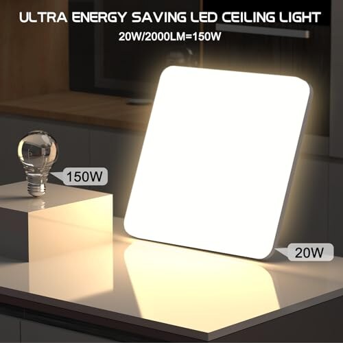 Plafoniera LED Quadrata 20W 4000K IP44 - immagine 2
