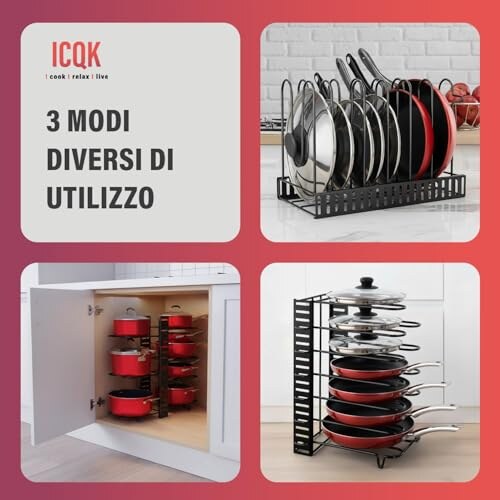 Porta Coperchi Pentole Regolabile - immagine 1