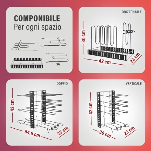 Porta Coperchi Pentole Regolabile - immagine 3