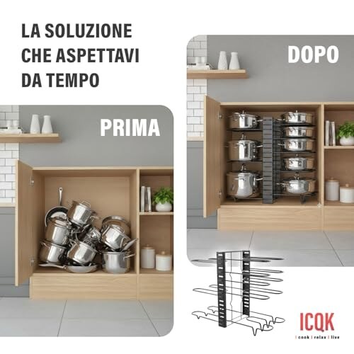 Porta Coperchi Pentole Regolabile - immagine 4