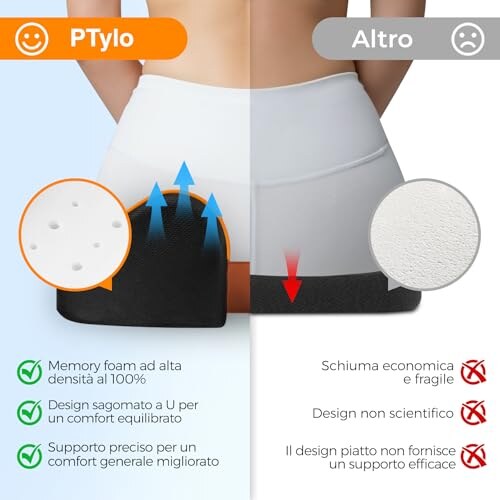 PTylo Cuscino Sedia Ufficio in Memory Foam - immagine 3
