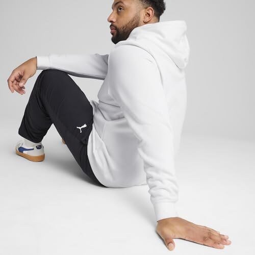 Puma Ess No. 1 Logo Hoodie Uomo Bianco - immagine 5