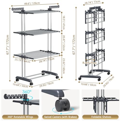PurKeep Stendino a 4 Ripiani Pieghevole - immagine 5