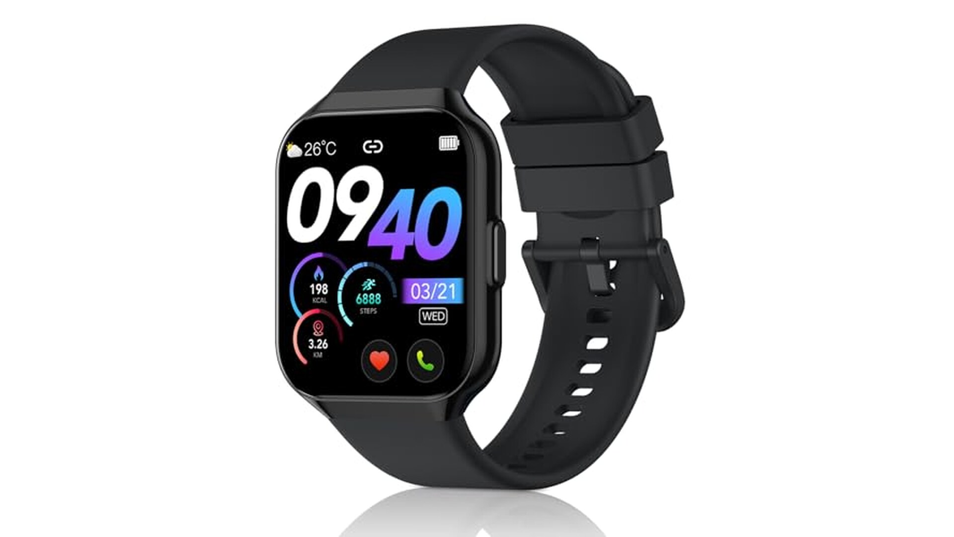 QCOQ Smartwatch 1.96" con Chiamate e Cardiofrequenzimetro