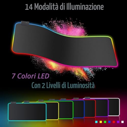 Realky Tappetino Mouse Gaming RGB XXL - immagine 1