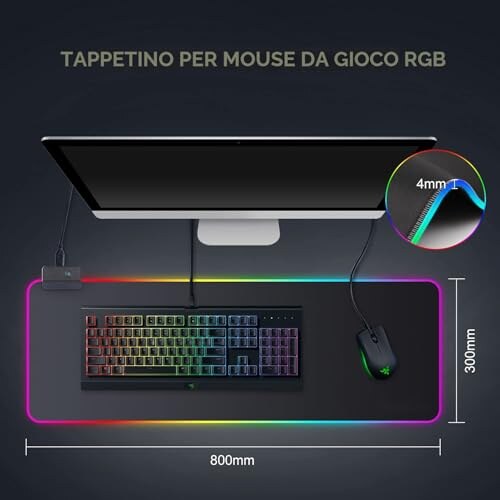 Realky Tappetino Mouse Gaming RGB XXL - immagine 7