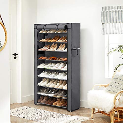 Scarpiera Slim SONGMICS 10 Ripiani Grigia - immagine 3