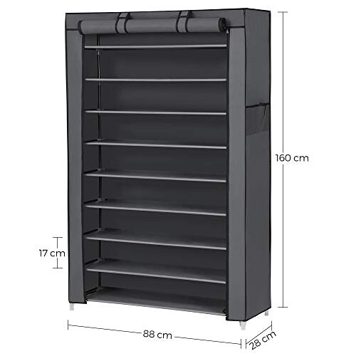 Scarpiera Slim SONGMICS 10 Ripiani Grigia - immagine 6