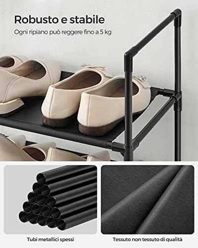 Scarpiera SONGMICS 10 Ripiani Nero - immagine 4