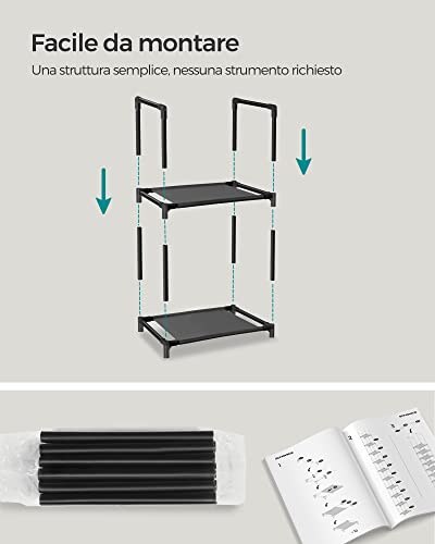 Scarpiera SONGMICS 10 Ripiani Nero - immagine 5