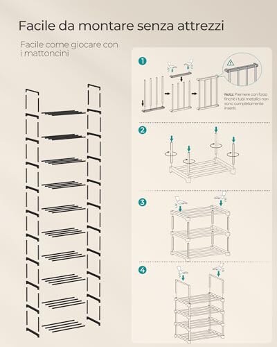 Scarpiera SONGMICS a 10 Ripiani Salvaspazio - immagine 8