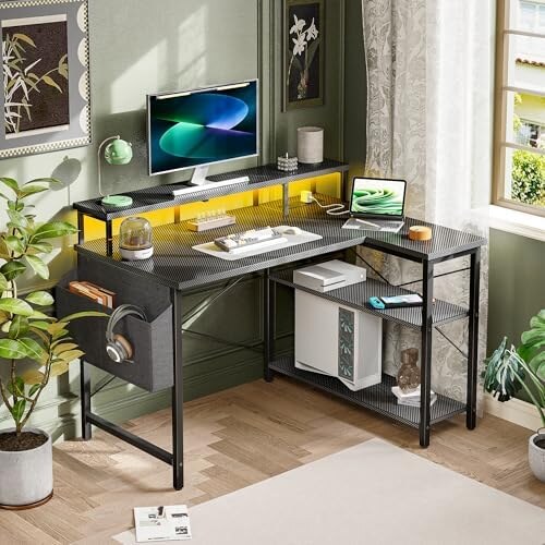 Scrivania Angolare Gaming BEXEVUE con LED - immagine 8