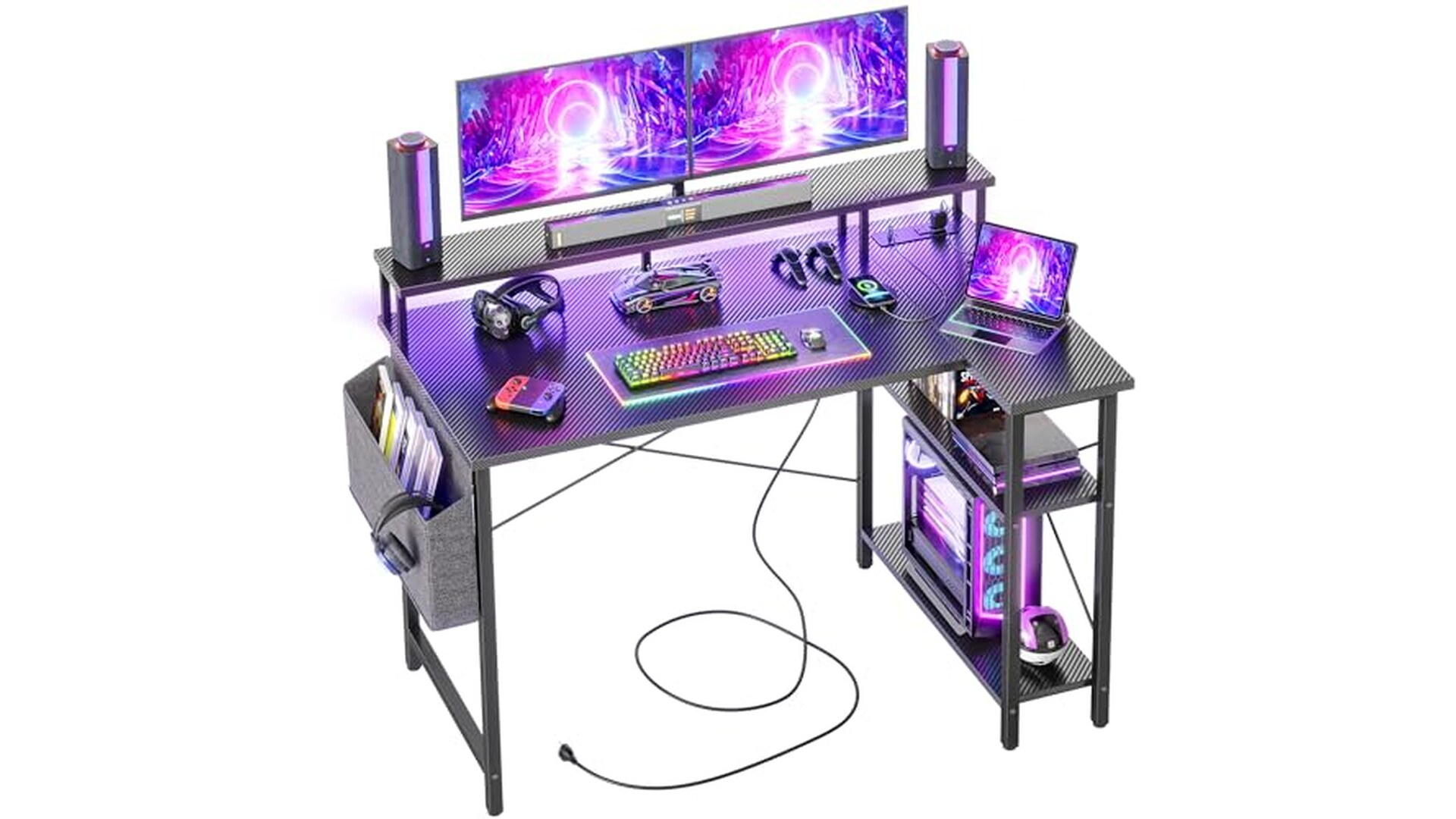 Scrivania Angolare Gaming BEXEVUE con LED