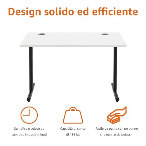 Scrivania Moderna Amazon Basics per Ufficio e Gaming - immagine 4